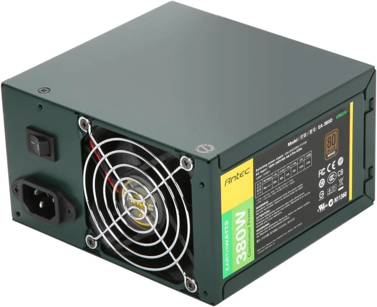 Best Price Antec EarthWatts Green EA-380D Green 380W Continuous power ATX12V v2.3 EPS12V 80 PLUS BRONZE Power Supply In Pakistan - mbatraders (1)