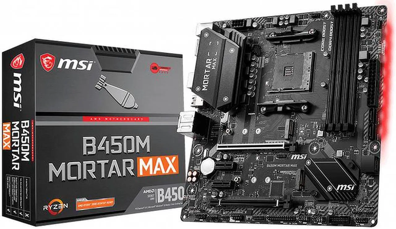 Best Price B450M Mortar Max Socket AM4 AMD B450 DDR4 Micro ATX Motherboard In Pakistan - mbatraders (1)