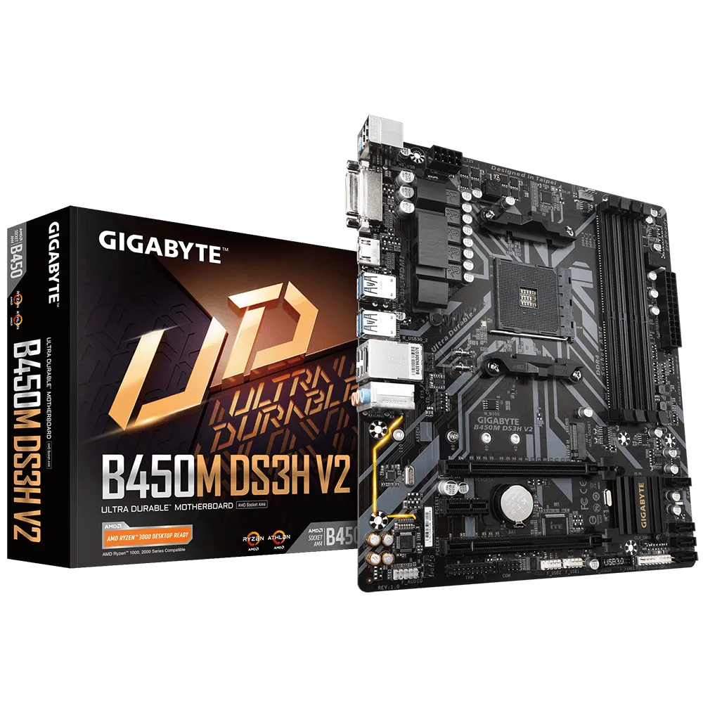 Best Price GIGABYTE B450M DS3H V2 AMD Ryzen DDR4 Motherboard In Pakistan - mbatraders (1)