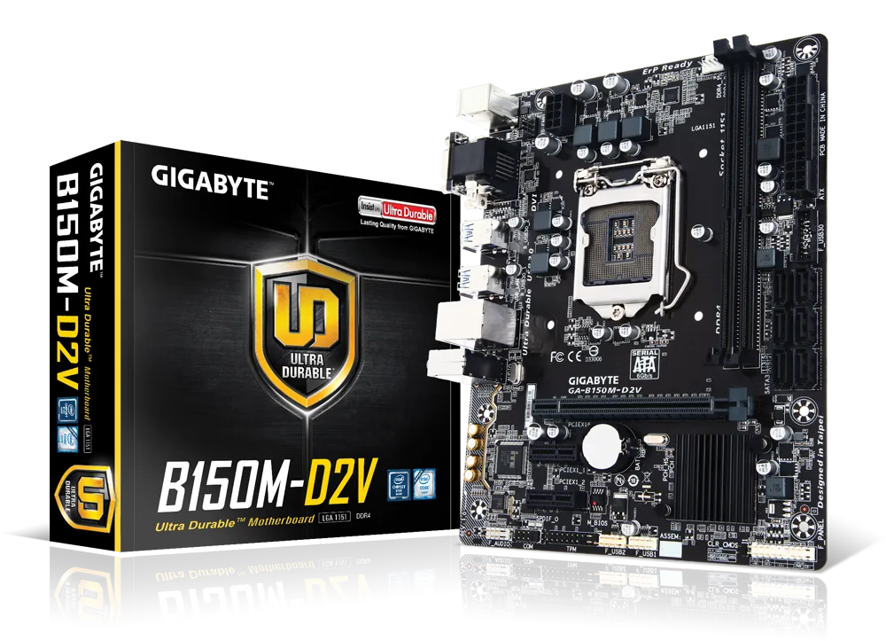 Best Price GIGABYTE GA-B150M-D2VX-SI 6th 7th Gen Budget Gaming Motherboard In Pakistan - mbatraders (1)