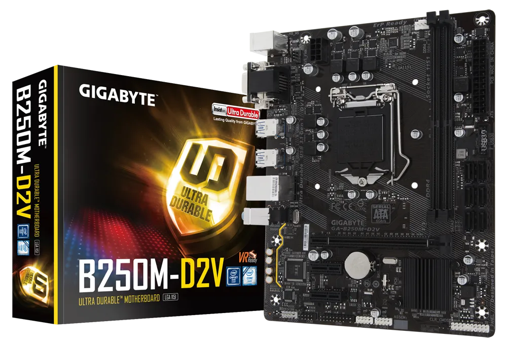 Best Price Gigabyte B250M D2VX 2 RAM Slot 6th7th Gen Motherboard In Pakistan - mbatraders (1)
