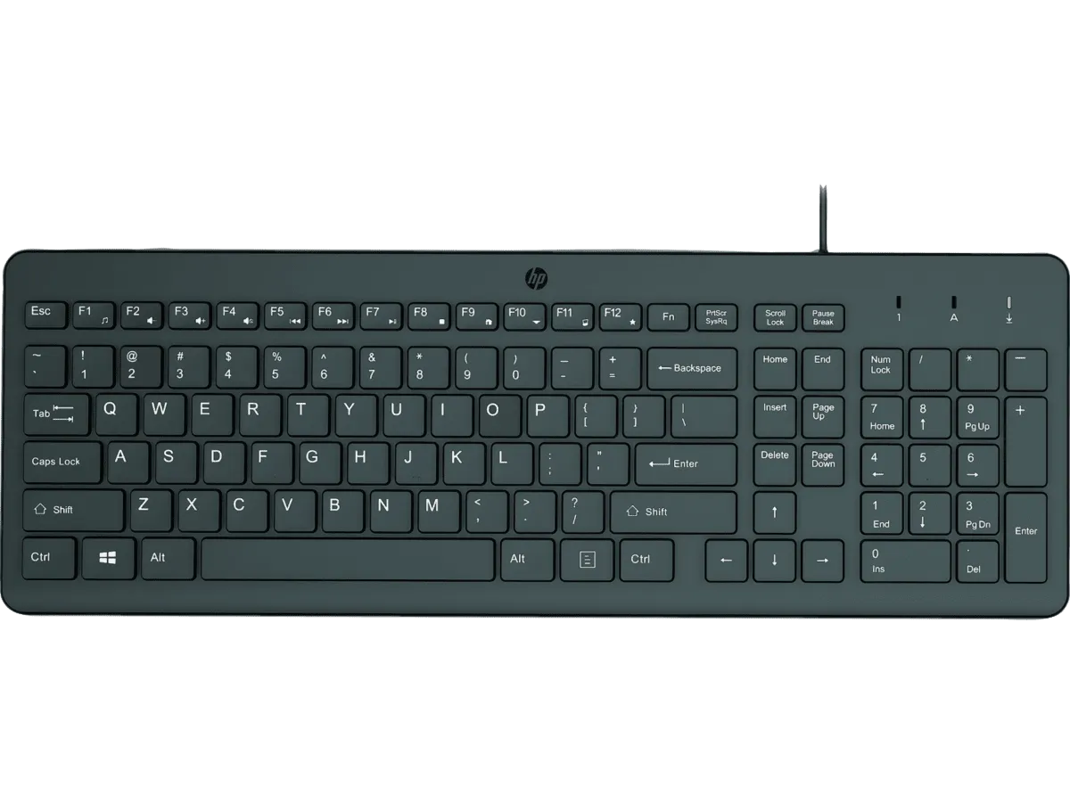Best Price HP 150 Wired With 12 Shortcut Keys Keyboard In Pakistan - mbatraders (1)