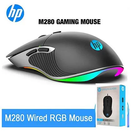 Best Price HP M280 USB Wired Gaming Mouse Black In Pakistan - mbatraders (1)