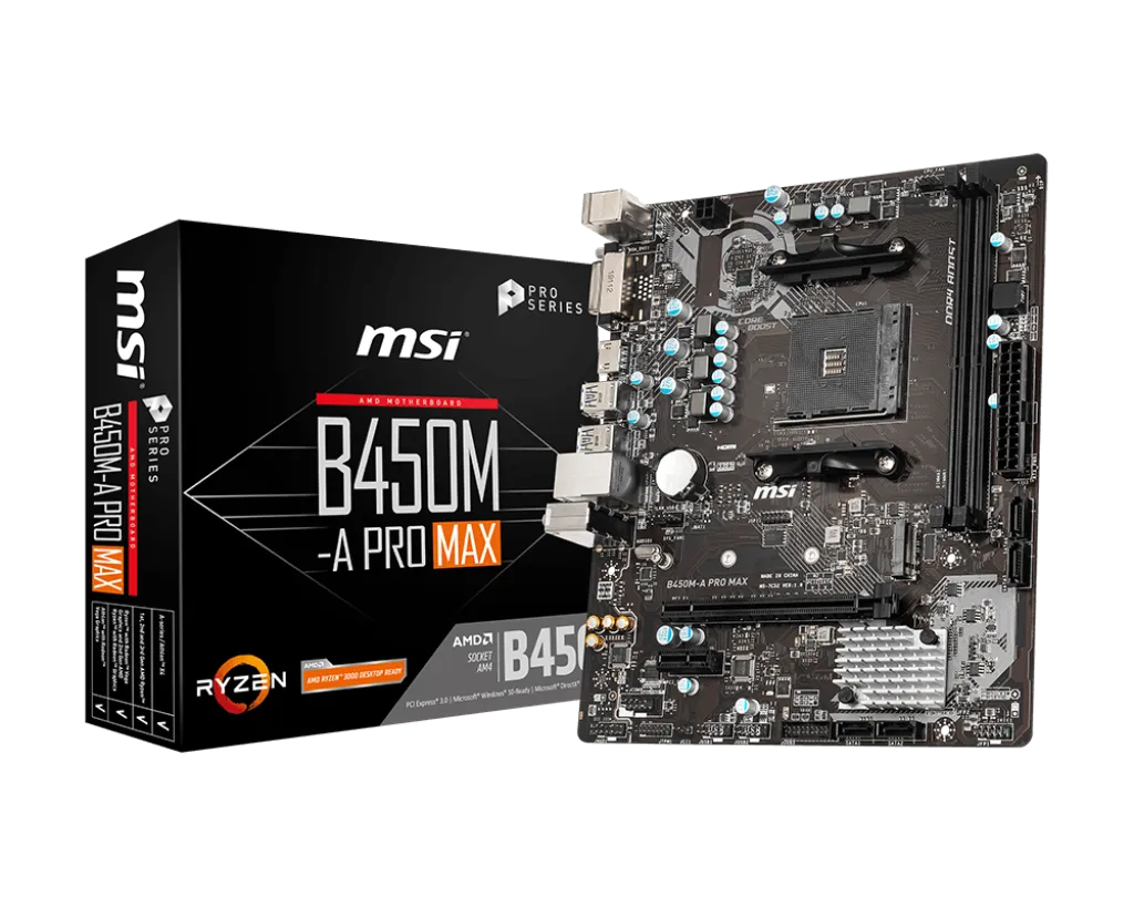 Best Price MSI B450M-A PRO MAX AMD RYZEN DDR4 Gaming Motherboard In Pakistan - mbatraders (1)
