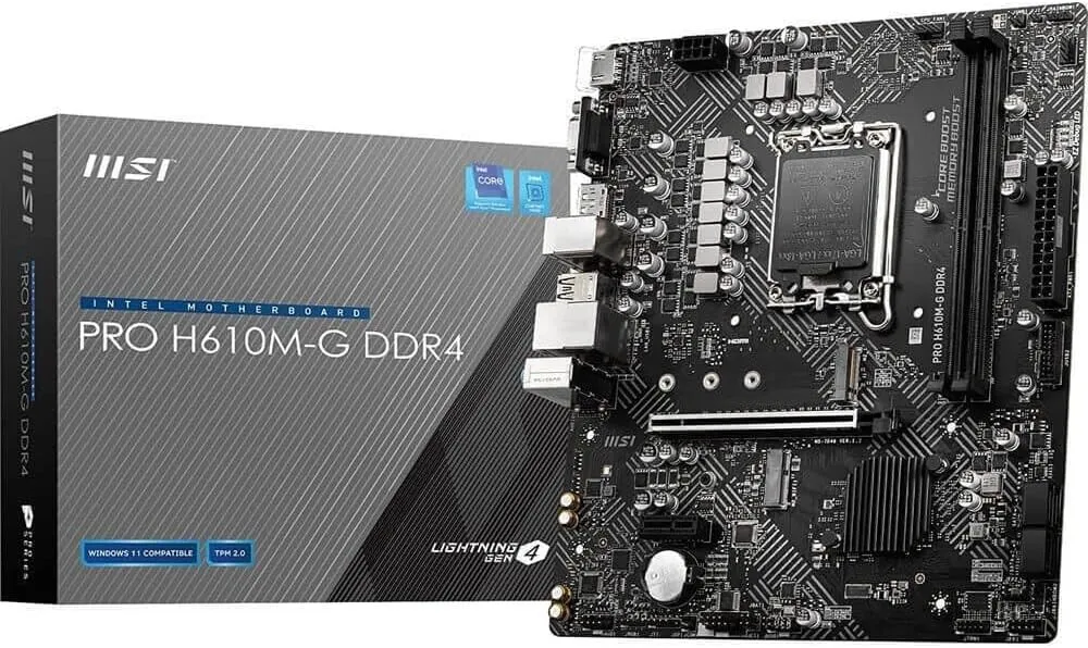 Best Price MSI PRO H610M-G DDR4 Micro-ATX LGA 1700 14th Gen Gaming Motherboard In Pakistan - mbatraders (1)