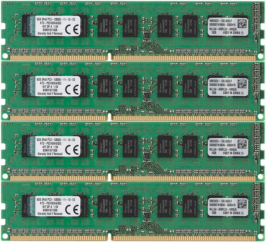 Buy at The Best Price Kingston Technology 32GB Kit of 4 (4 x 8GB) DDR3 1600MHz PC3-12800 ECC Memory RAM Kit In Pakistan - mbatraders (1)