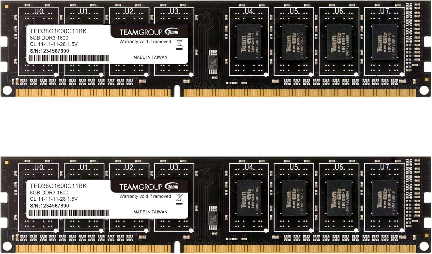 Buy at The Best Price TEAMGROUP Elite DDR3 16GB Kit (2x8GB) 1600MHz (PC3-12800) CL11 Unbuffered Non-ECC 1.5V UDIMM 240 Pin Desktop PC Memory RAM In Pakistan - mbatraders.pk