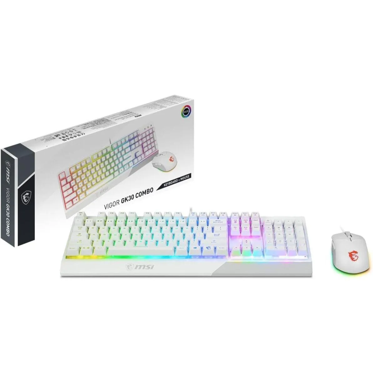 Best Price MSI Vigor GK30 Combo 6-Zone RGB GK30 Gaming Keyboard & GM11 Mouse White In Pakistan - mbatraders (1)