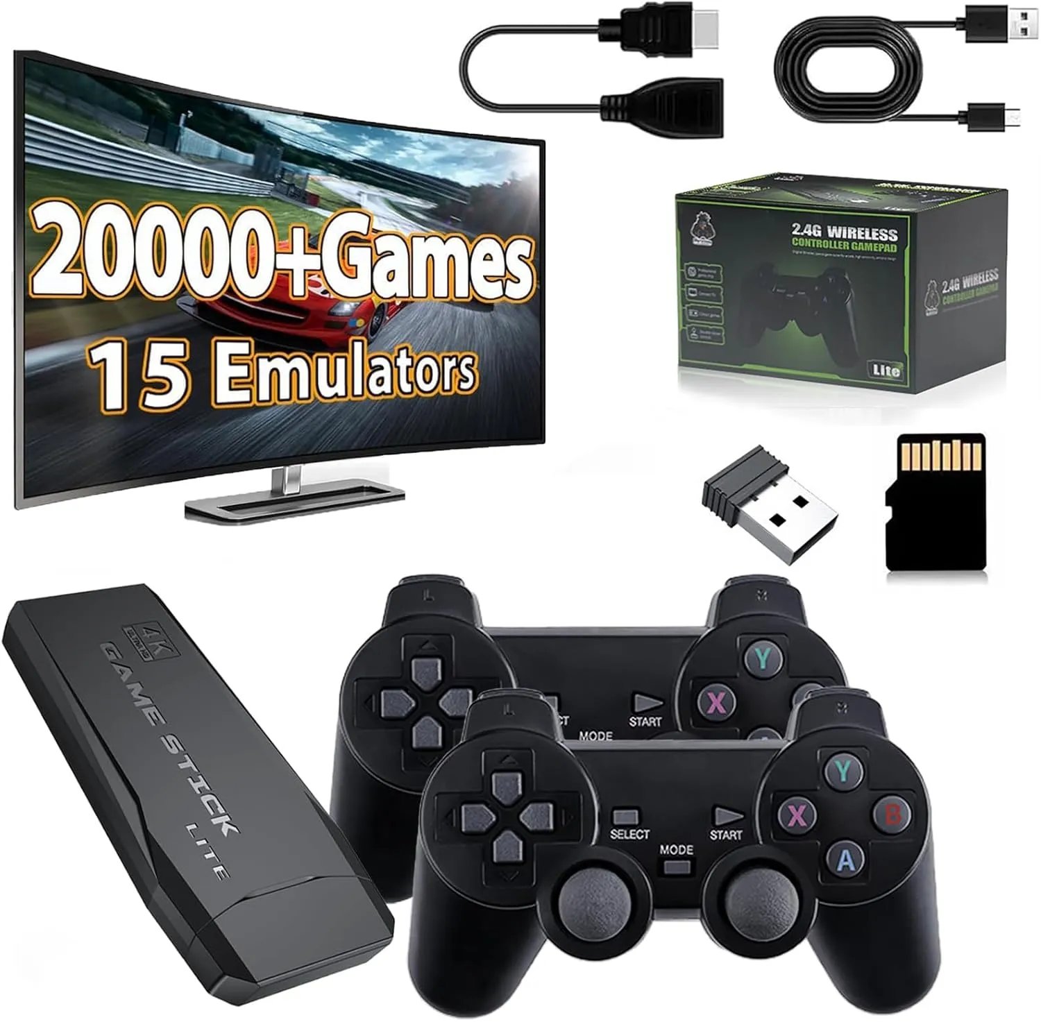 Best Price On 20000+ Games Wireless Retro Game Console Stick 4K HDMI Output Plug Play TV Video Gaming Stick In Pakistan - mbatraders (1)