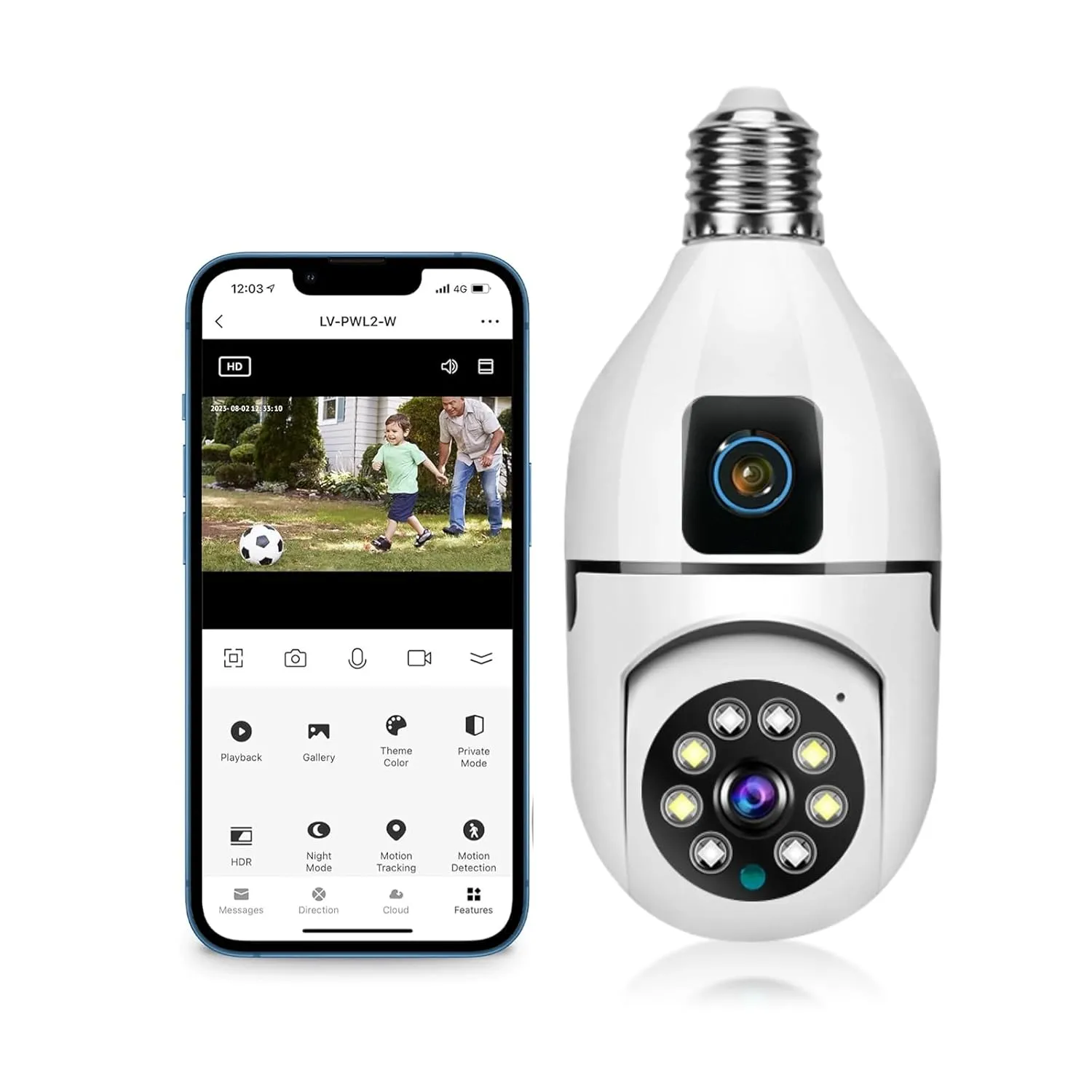 Best Price On 4+4 MP HD CCTV Camera Dual Lens 360 Panoramic Monitoring Ceiling Surveillance Camera In Pakistan - mbatraders (1)