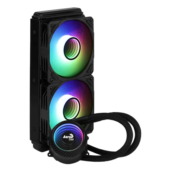 Best Price On Aerocool MIRAGEL240 2 ARGB Fans Black PC CPU Liquid Cooler 12cm TDP 400W Black In Pakistan - mbatraders (1)