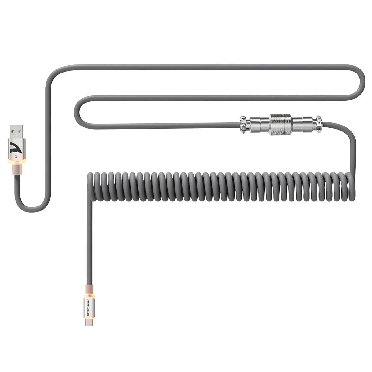 Best Price On Attack Shark x MambaSnake C01 Custom Coiled USB C to A Cable for Mechanical Keyboard In Pakistan - mbatraders (1)