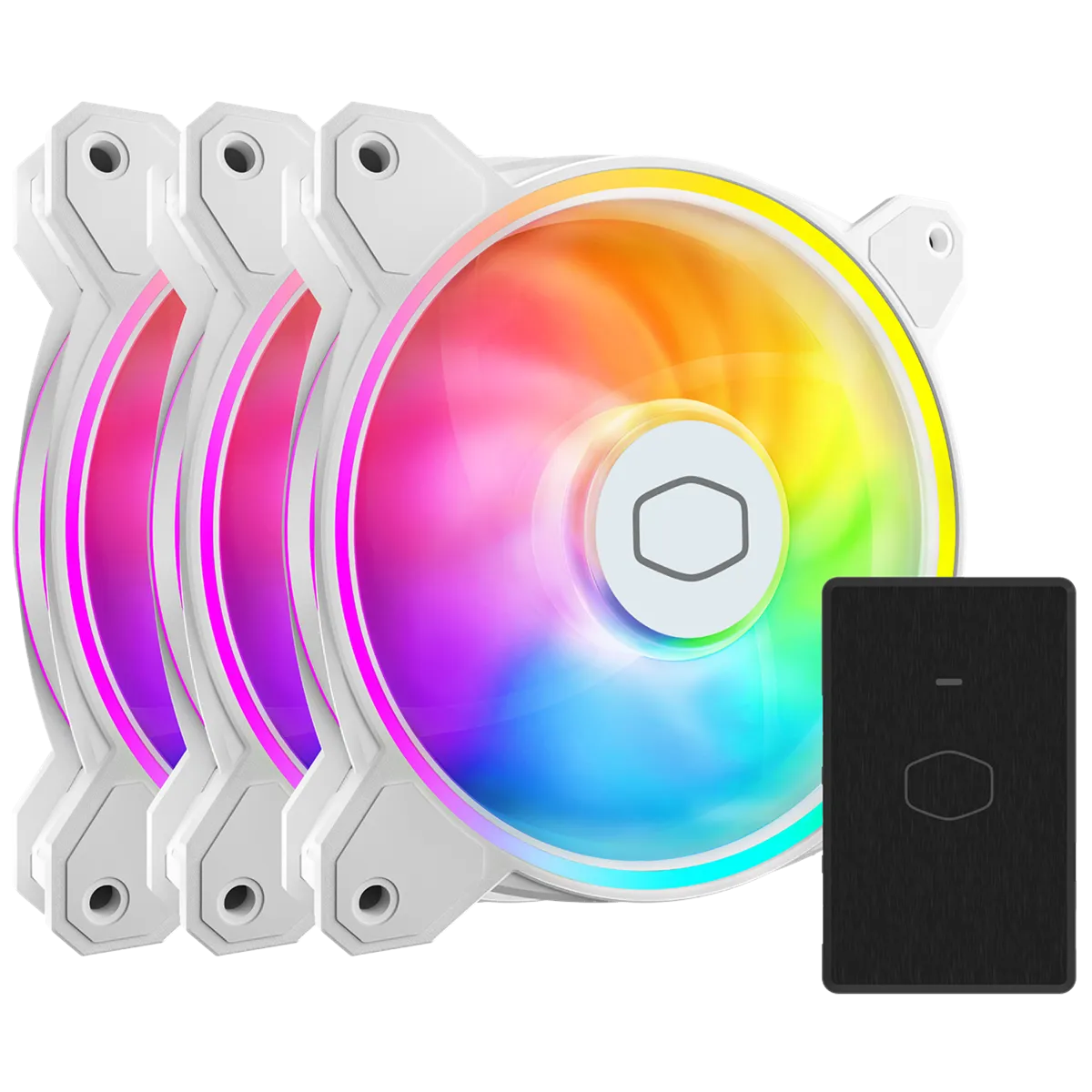 Color Master Pcs Cooler Master MasterFan MF120 Halo² White PC Case Fan 3-Pcs