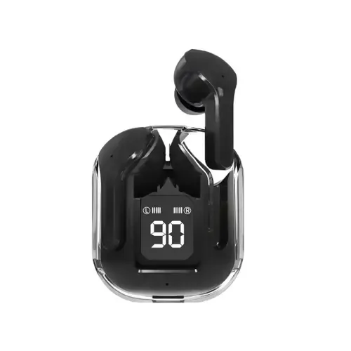 Best Price On Earbuds Air 31 Airpods Wireless Bluetooth headphones With Crystal Transparent Case (Black) In Pakistan - mbatraders (1)