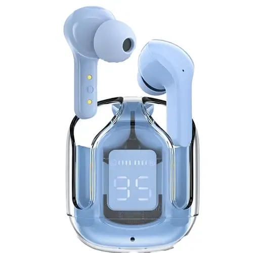 Best Price On Earbuds Air 31 Airpods Wireless Bluetooth headphones With Crystal Transparent Case (Blue) In Pakistan - mbatraders (1)