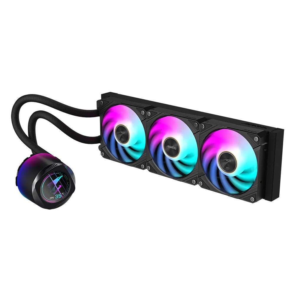 Best Price On Gigabyte Aorus Waterforce X II 360 LCD ARGB AIO 360mm Black PC Liquid CPU Cooler In Pakistan - mbatraders (1)