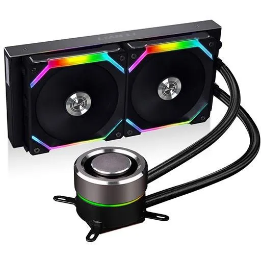 Best Price On Lian Li Galahad 240 AIO UNI Fan SL120 Black Edition ARGB 240mm Liquid CPU Cooler In Pakistan - mbatraders (1)