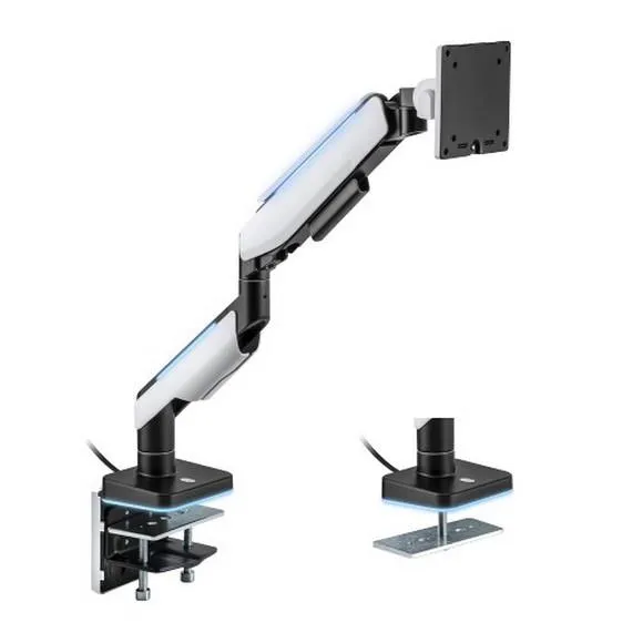 Best Price On MXG HMA-12R Matte White Single Heavy Duty RGB Gaming Monitor Arm In Pakistan - mbatraders (1)