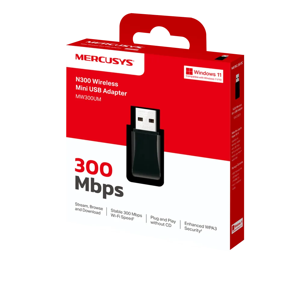 Best Price On Mercusys MW300UM N300 Wireless Mini USB Adapter In Pakistan - mbatraders (1)