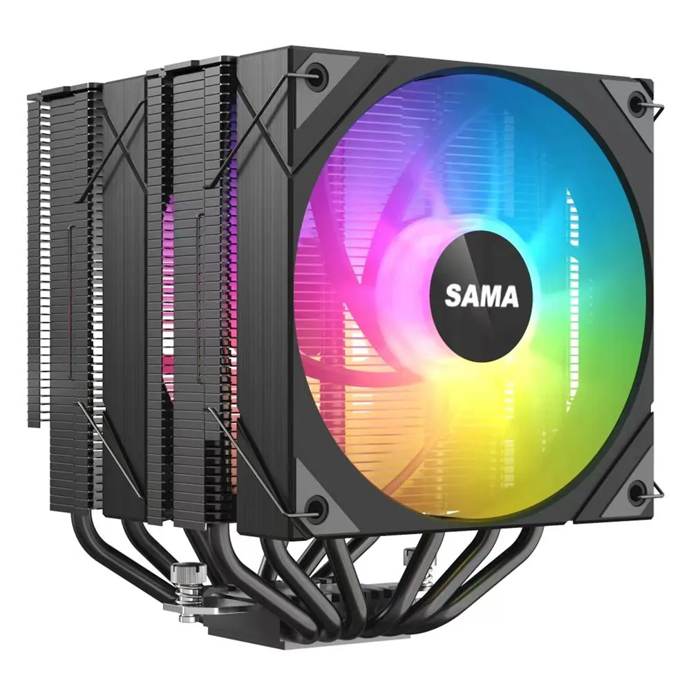 Best Price On Sama 6PDW ARGB Black 120mm Cooling Fan CPU Air Cooler Heatsink In Pakistan - mbatraders (1)