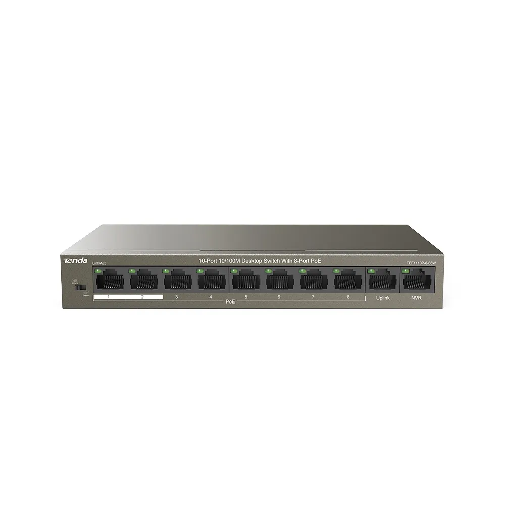 Best Price On TENDA TEF1110P-8-63W 8 PORT POE Ethernet Switch In Pakistan - mbatraders (1)