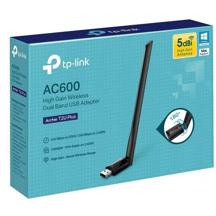 Best Price On TP-Link Archer T2U Plus AC600 USB WiFi Adapter Wireless Network Adapter In Pakistan - mbatraders (1)