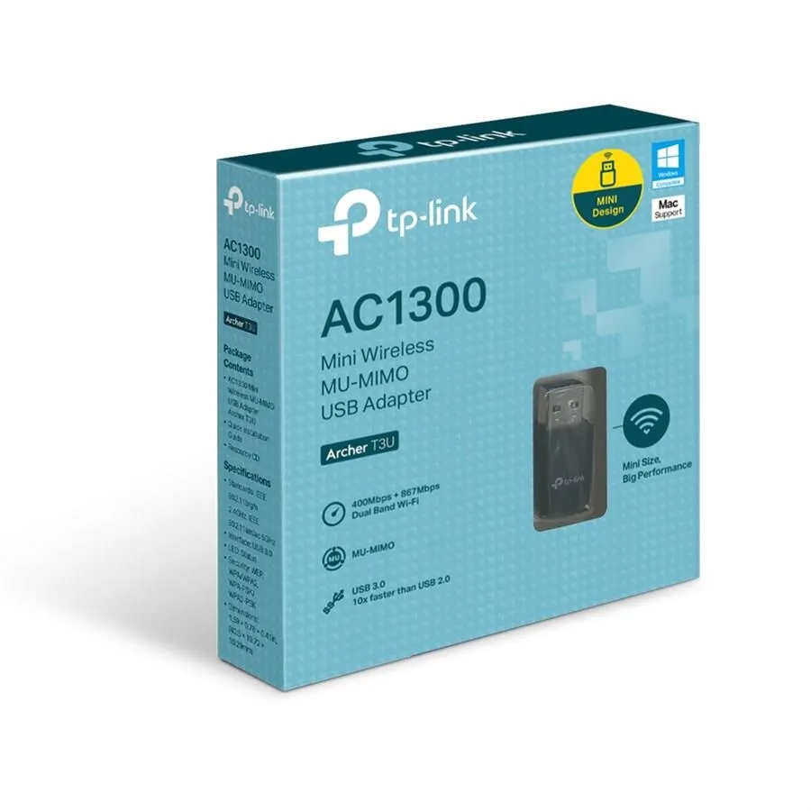 Best Price On TP-Link Archer T3U AC1300 MU-MIMO Mini Wireless USB Adapter In Pakistan - mbatraders (1)