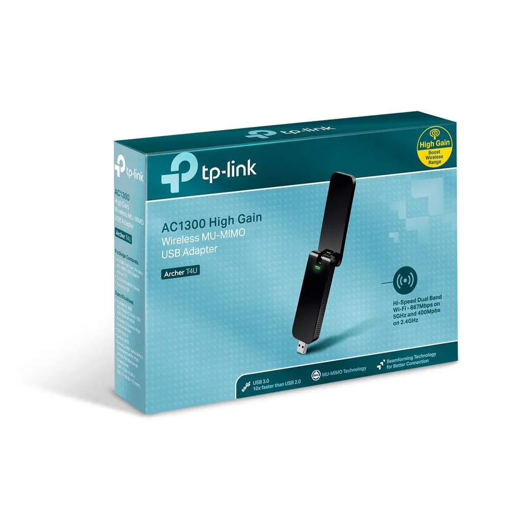 Best Price On TP-Link Archer T4U AC1300 High Gain Wireless Dual Band USB Adapter In Pakistan - mbatraders (1)