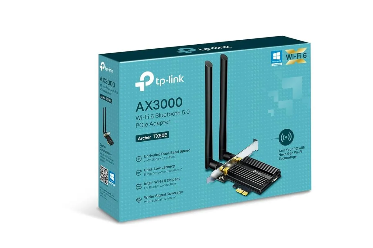 Best Price On TP-Link Archer TX50E AX3000 Wi-Fi 6 Bluetooth 5.2 PCIe PC Adapter In Pakistan -mbatraders (1)