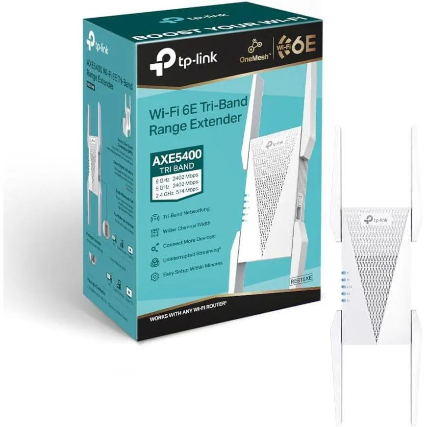 Best Price On TP-Link RE815XE AXE5400 Tri-Band Mesh Wifi 6E Range Extender In Pakistan - mbatraders (1)