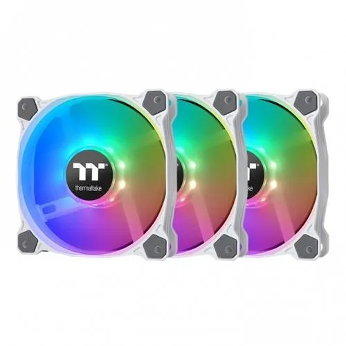 Best Price On Thermaltake Pure 12 ARGB 120mm Radiator White PC Case Fans In Pakistan - mbatraders (1)