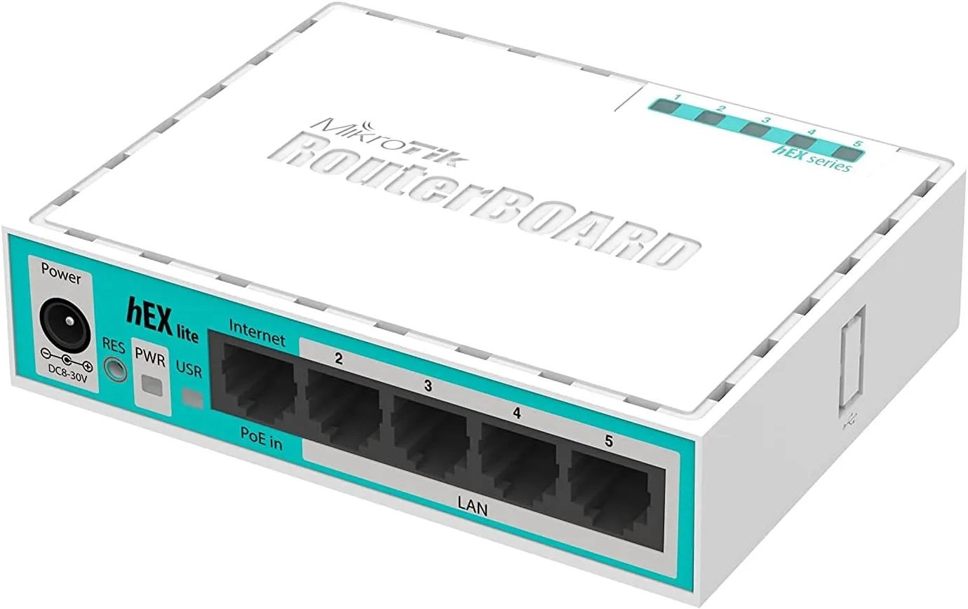 Best Price on Mikrotik RB750r2 BOARD HEX Lite 5 Ports 5 X 10100 PoE OSL4 Router In Pakistan - mbatraders (1)