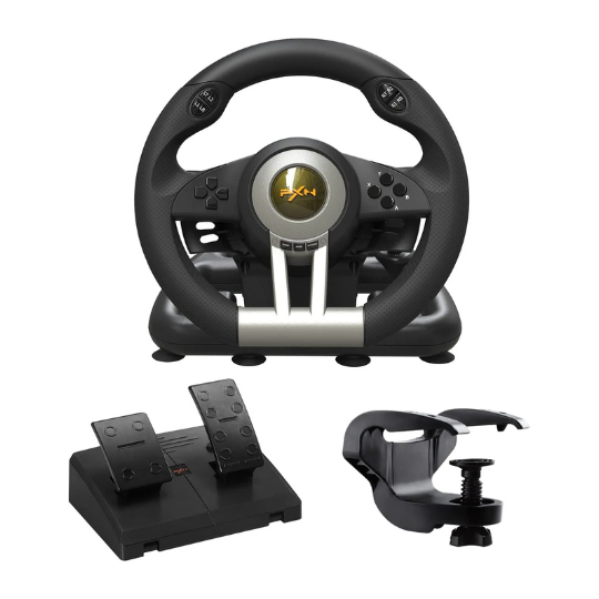 PXN V3 PRO Gaming Steering Wheel and Pedals 180° Racing Wheel PC (Black) - mbatraders (1)
