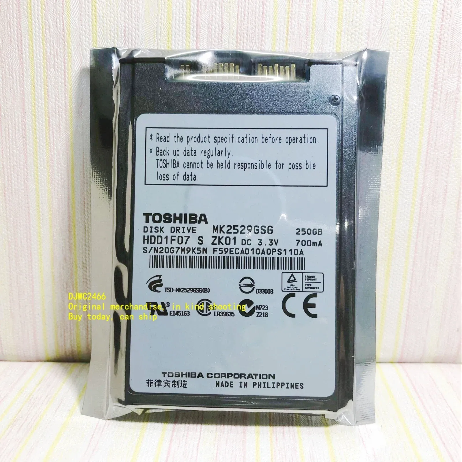 Best Price Toshiba 250GB 5400 RPM 4.57 cm (1.8) Internal Desktop HDD Hard Disk In Pakistan - mbatraders (1)