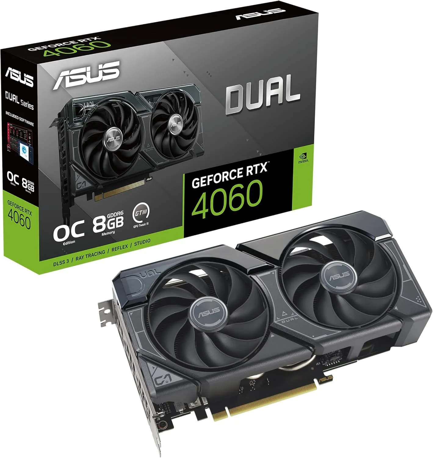 Best Price on ASUS Dual GeForce RTX™ 4060 OC Edition 8GB GDDR6 Gaming Graphics Card In Pakistan - mbatraders (1)