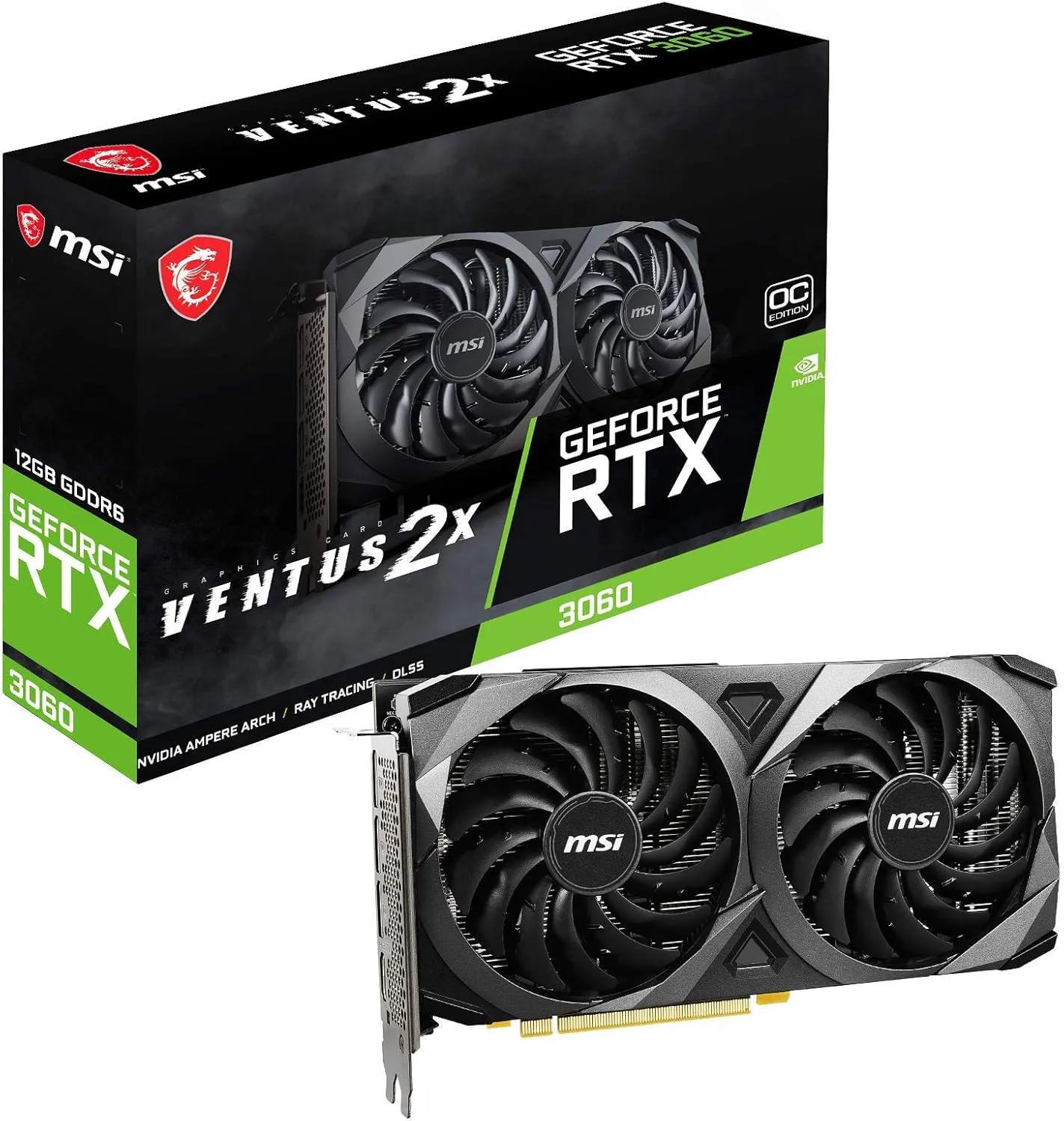 Best Price on MSI GeForce RTX 3060 Ventus 2X 12G OC GDDR6 192Bit Gaming Graphics Card In Pakistan - mbatraders (1)